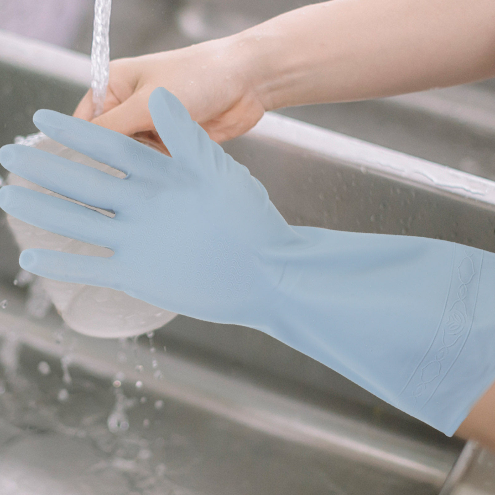 Dish Glove Rubber - 3 pary wodoodpornych gumowych rękawic kuchennych