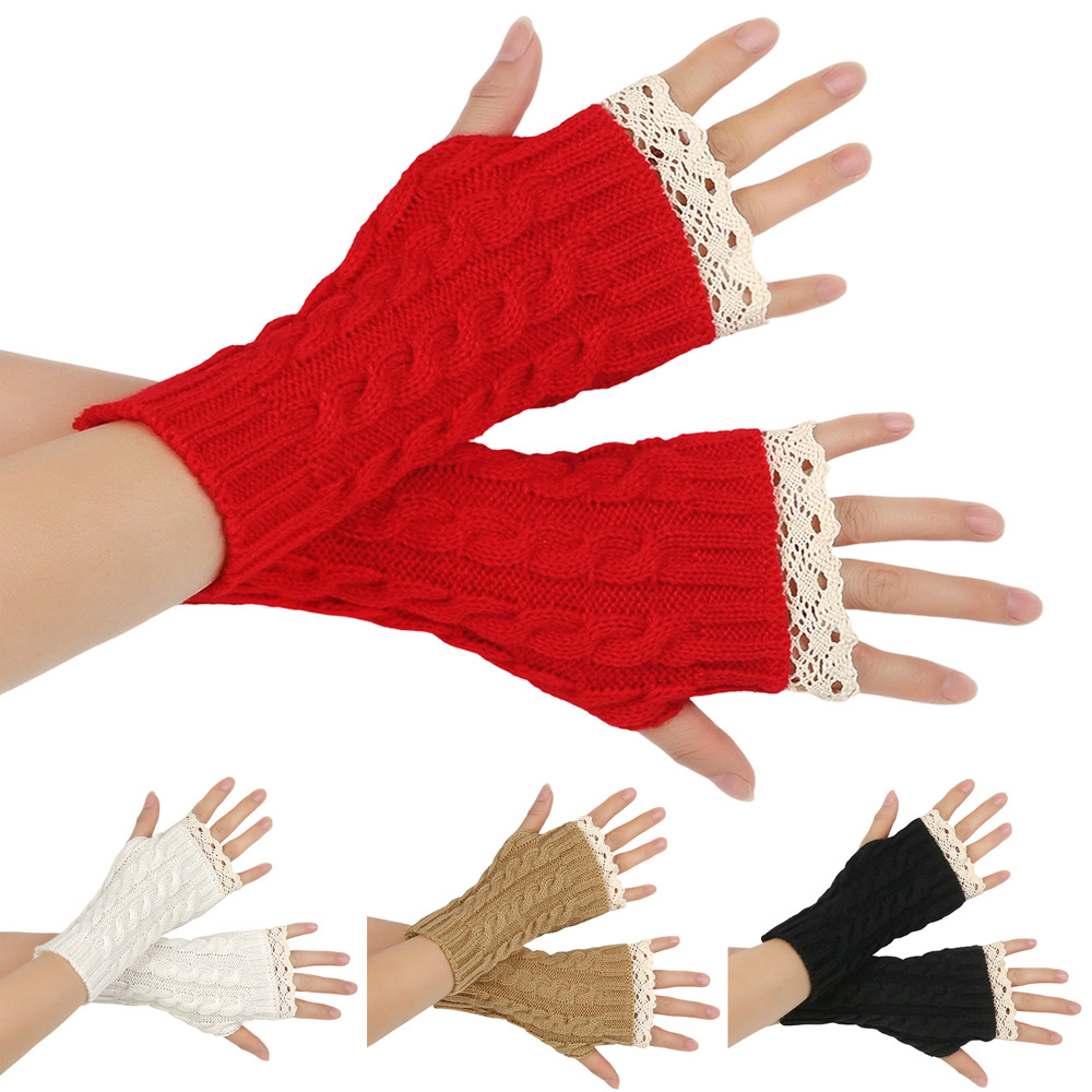 Fingerless Glove Knit - Urocze damskie rękawiczki bez palców w