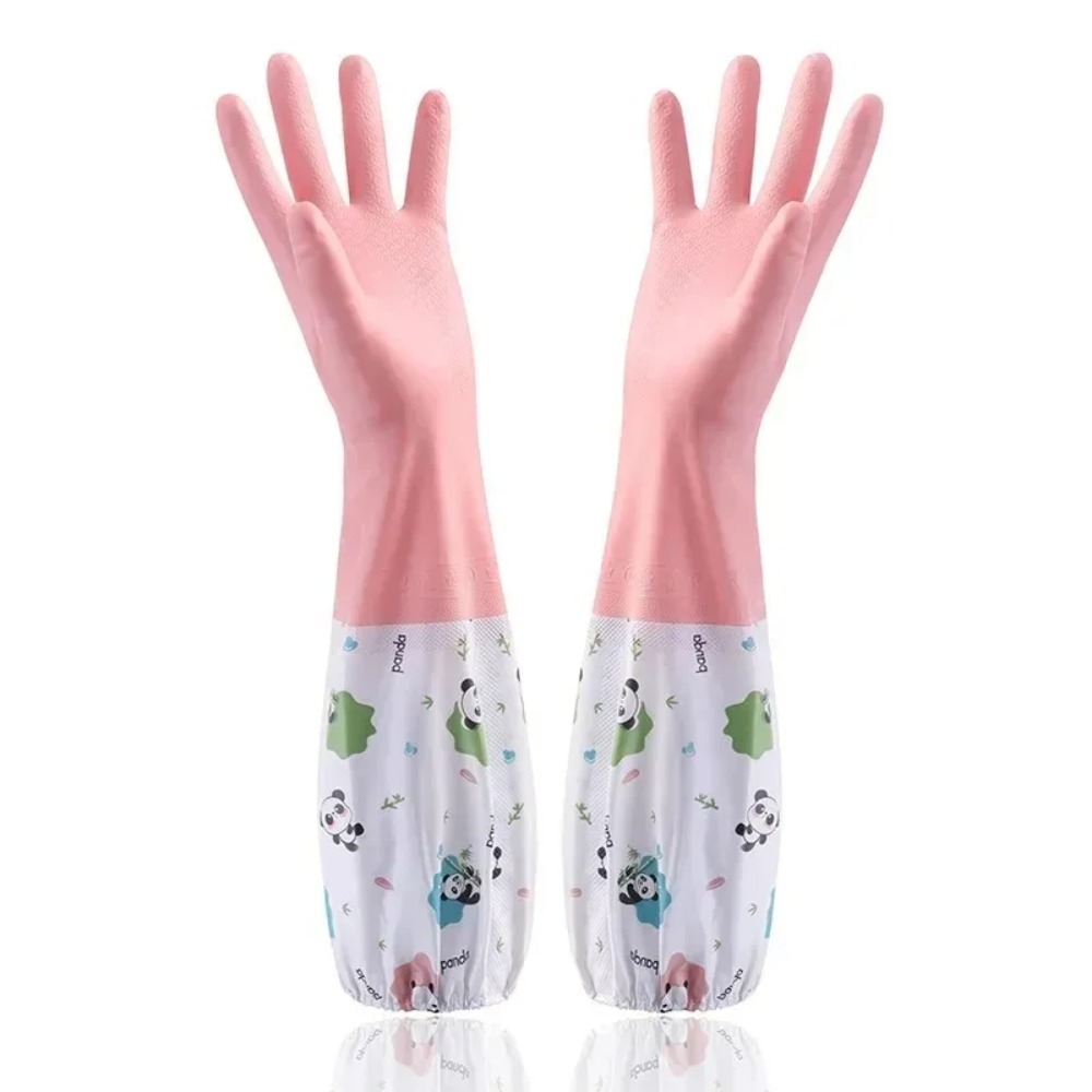 Dish Glove Rubber - Damskie wodoodporne gumowe rękawice kuchenne, wydłużone,