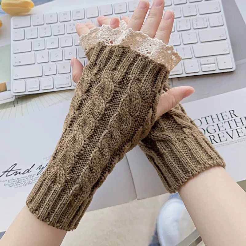 Urocze damskie rękawiczki bez  – Fingerless Glove Knit recenzja i cena