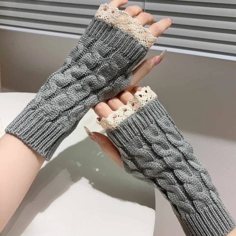 Urocze damskie rękawiczki bez  – Fingerless Glove Knit recenzja i cena