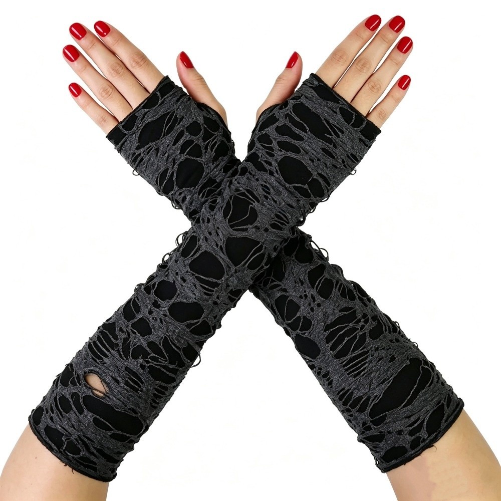 Długie punkowe rękawiczki w st – Fingerless Glove Knit recenzja i cena