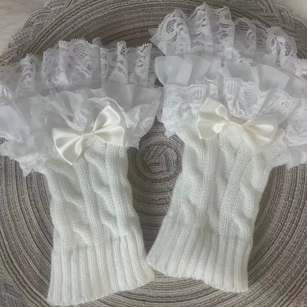 1 para koronkowych rękawiczek  – Fingerless Glove Knit recenzja i cena